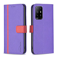 Handytasche Stand Schutzhülle Flip Leder Hülle B13F für Oppo F19 Pro+ Plus 5G Violett