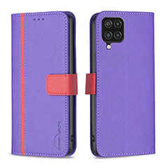 Handytasche Stand Schutzhülle Flip Leder Hülle B13F für Samsung Galaxy A12 Nacho Violett