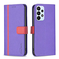 Handytasche Stand Schutzhülle Flip Leder Hülle B13F für Samsung Galaxy A23 4G Violett