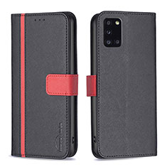 Handytasche Stand Schutzhülle Flip Leder Hülle B13F für Samsung Galaxy A31 Schwarz