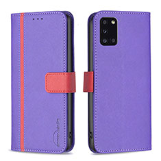 Handytasche Stand Schutzhülle Flip Leder Hülle B13F für Samsung Galaxy A31 Violett