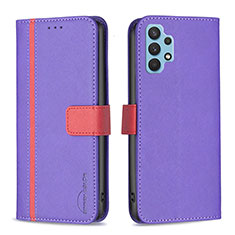 Handytasche Stand Schutzhülle Flip Leder Hülle B13F für Samsung Galaxy A32 4G Violett