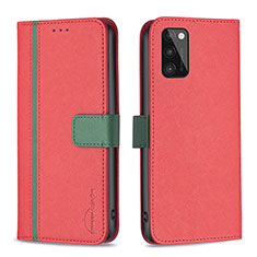 Handytasche Stand Schutzhülle Flip Leder Hülle B13F für Samsung Galaxy A41 Rot