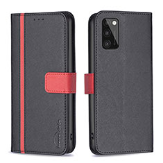 Handytasche Stand Schutzhülle Flip Leder Hülle B13F für Samsung Galaxy A41 Schwarz