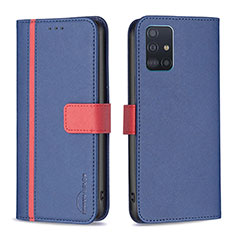 Handytasche Stand Schutzhülle Flip Leder Hülle B13F für Samsung Galaxy A51 5G Blau