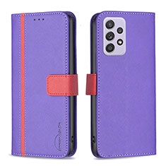 Handytasche Stand Schutzhülle Flip Leder Hülle B13F für Samsung Galaxy A52 5G Violett