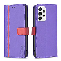 Handytasche Stand Schutzhülle Flip Leder Hülle B13F für Samsung Galaxy A53 5G Violett