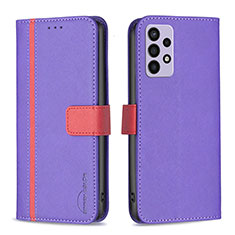 Handytasche Stand Schutzhülle Flip Leder Hülle B13F für Samsung Galaxy A72 4G Violett