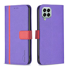 Handytasche Stand Schutzhülle Flip Leder Hülle B13F für Samsung Galaxy M33 5G Violett