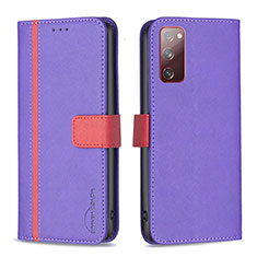 Handytasche Stand Schutzhülle Flip Leder Hülle B13F für Samsung Galaxy S20 FE 5G Violett