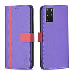 Handytasche Stand Schutzhülle Flip Leder Hülle B13F für Samsung Galaxy S20 Plus Violett