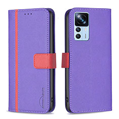 Handytasche Stand Schutzhülle Flip Leder Hülle B13F für Xiaomi Mi 12T 5G Violett