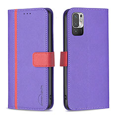 Handytasche Stand Schutzhülle Flip Leder Hülle B13F für Xiaomi POCO M3 Pro 5G Violett