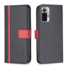 Handytasche Stand Schutzhülle Flip Leder Hülle B13F für Xiaomi Redmi Note 10 Pro Max Schwarz