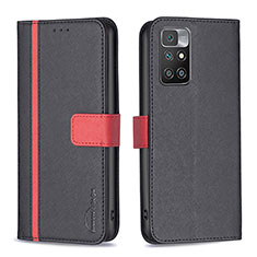 Handytasche Stand Schutzhülle Flip Leder Hülle B13F für Xiaomi Redmi Note 11 4G (2021) Schwarz