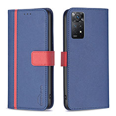 Handytasche Stand Schutzhülle Flip Leder Hülle B13F für Xiaomi Redmi Note 11 Pro 4G Blau