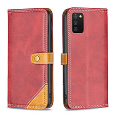 Handytasche Stand Schutzhülle Flip Leder Hülle B14F für Samsung Galaxy A03s Rot