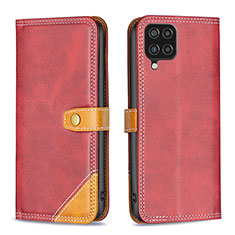 Handytasche Stand Schutzhülle Flip Leder Hülle B14F für Samsung Galaxy A12 5G Rot