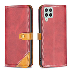 Handytasche Stand Schutzhülle Flip Leder Hülle B14F für Samsung Galaxy A22 4G Rot