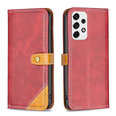 Handytasche Stand Schutzhülle Flip Leder Hülle B14F für Samsung Galaxy A53 5G Rot