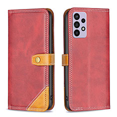 Handytasche Stand Schutzhülle Flip Leder Hülle B14F für Samsung Galaxy A72 4G Rot