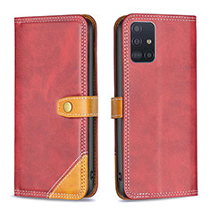 Handytasche Stand Schutzhülle Flip Leder Hülle B14F für Samsung Galaxy M40S Rot