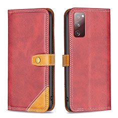 Handytasche Stand Schutzhülle Flip Leder Hülle B14F für Samsung Galaxy S20 FE 4G Rot