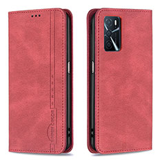 Handytasche Stand Schutzhülle Flip Leder Hülle B15F für Oppo A16 Rot