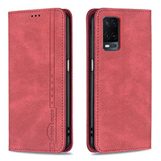 Handytasche Stand Schutzhülle Flip Leder Hülle B15F für Oppo A54 4G Rot