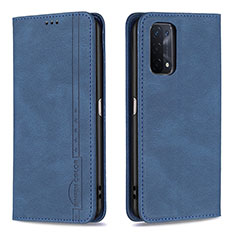 Handytasche Stand Schutzhülle Flip Leder Hülle B15F für Oppo A54 5G Blau