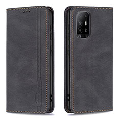 Handytasche Stand Schutzhülle Flip Leder Hülle B15F für Oppo A94 5G Schwarz