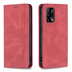 Handytasche Stand Schutzhülle Flip Leder Hülle B15F für Oppo A95 4G Rot