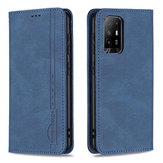 Handytasche Stand Schutzhülle Flip Leder Hülle B15F für Oppo A95 5G Blau