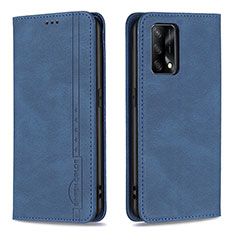 Handytasche Stand Schutzhülle Flip Leder Hülle B15F für Oppo F19 Blau