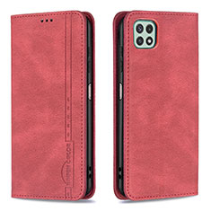 Handytasche Stand Schutzhülle Flip Leder Hülle B15F für Samsung Galaxy A22 5G Rot