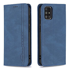 Handytasche Stand Schutzhülle Flip Leder Hülle B15F für Samsung Galaxy A71 5G Blau