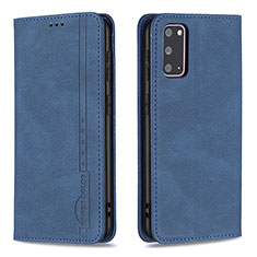 Handytasche Stand Schutzhülle Flip Leder Hülle B15F für Samsung Galaxy S20 5G Blau