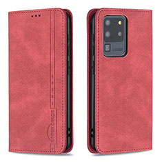 Handytasche Stand Schutzhülle Flip Leder Hülle B15F für Samsung Galaxy S20 Ultra 5G Rot