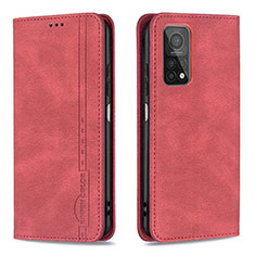 Handytasche Stand Schutzhülle Flip Leder Hülle B15F für Xiaomi Mi 10T Pro 5G Rot