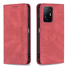 Handytasche Stand Schutzhülle Flip Leder Hülle B15F für Xiaomi Mi 11T 5G Rot