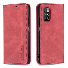 Handytasche Stand Schutzhülle Flip Leder Hülle B15F für Xiaomi Redmi 10 4G Rot