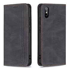 Handytasche Stand Schutzhülle Flip Leder Hülle B15F für Xiaomi Redmi 9AT Schwarz