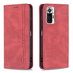 Handytasche Stand Schutzhülle Flip Leder Hülle B15F für Xiaomi Redmi Note 10 Pro Max Rot