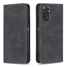 Handytasche Stand Schutzhülle Flip Leder Hülle B15F für Xiaomi Redmi Note 11 4G (2022) Schwarz