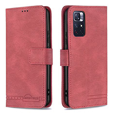 Handytasche Stand Schutzhülle Flip Leder Hülle B15F für Xiaomi Redmi Note 11 5G Rot