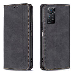 Handytasche Stand Schutzhülle Flip Leder Hülle B15F für Xiaomi Redmi Note 11 Pro 4G Schwarz