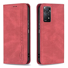 Handytasche Stand Schutzhülle Flip Leder Hülle B15F für Xiaomi Redmi Note 11 Pro 5G Rot