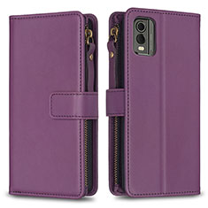 Handytasche Stand Schutzhülle Flip Leder Hülle B16F für Nokia C210 Violett