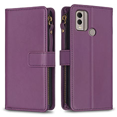 Handytasche Stand Schutzhülle Flip Leder Hülle B16F für Nokia C22 Violett