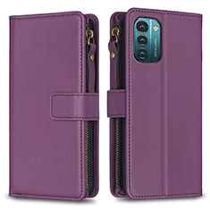 Handytasche Stand Schutzhülle Flip Leder Hülle B16F für Nokia G11 Violett